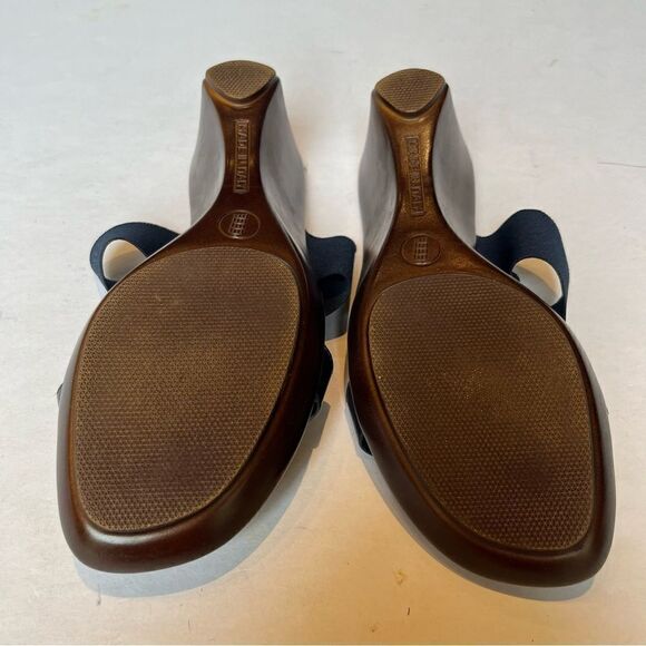 Italian Shoemakers Heeled Wedge Sandals Navy Blue Size 9 - Picture 6 of 10
